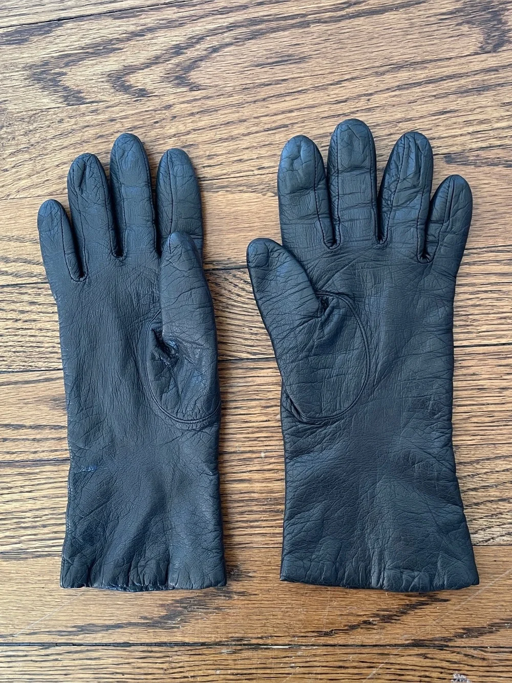Aris Vintage leather gloves black cashmere lined genuine retro warm winter work